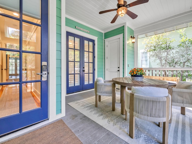 125 Silver Laurel Way, Santa Rosa Beach, FL 32459 - sunroom / solarium featuring french doors and a ceiling fan