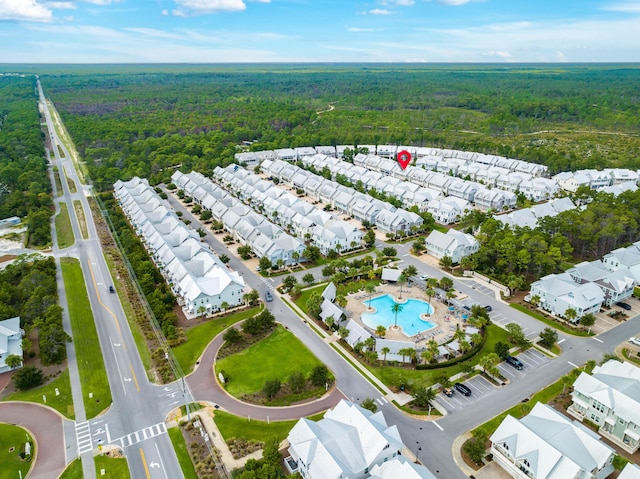 62 Dune Comet Ln Unit B, Inlet Beach, FL 32461 - aerial view of a heavily wooded area and a pool