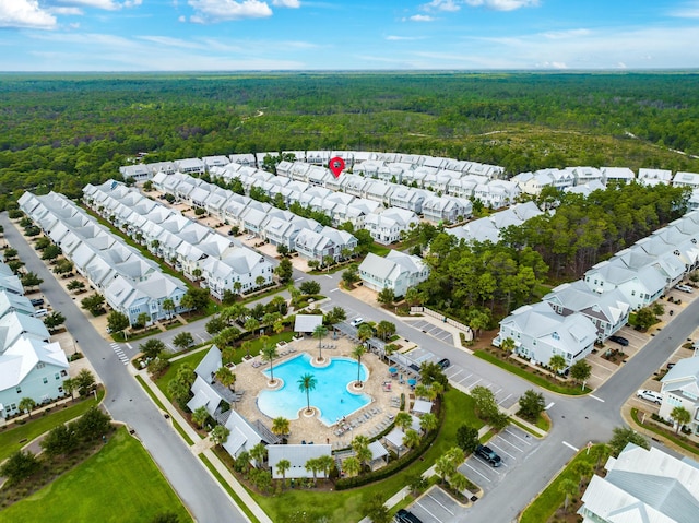 62 Dune Comet Ln Unit B, Inlet Beach, FL 32461 - bird's eye view of a heavily wooded area and a pool