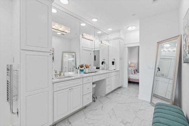 206 Henderson Resort Way Unit 5401, Destin, FL 32541 - ensuite bathroom with marble look tiles, vanity, and recessed lighting