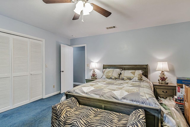 3544 State Highway 85, Laurel Hill, FL 32567 - bedroom featuring carpet floors, a closet, and ceiling fan