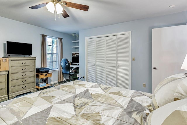 3544 State Highway 85, Laurel Hill, FL 32567 - bedroom with a closet, a desk, and ceiling fan