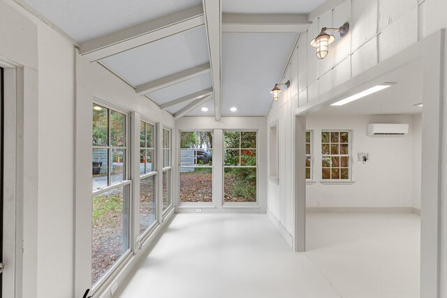 180 E Mitchell Ave, Santa Rosa Beach, FL 32459 - unfurnished sunroom with a wall unit AC and recessed lighting