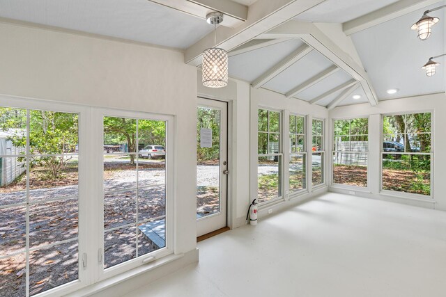 180 E Mitchell Ave, Santa Rosa Beach, FL 32459 - unfurnished sunroom with finished concrete flooring