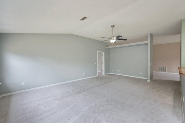 488 Jillian Dr, Crestview, FL 32536 - empty room with a ceiling fan, lofted ceiling, and carpet flooring