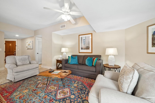 9100 Baytowne Wharf Blvd Unit 261, Miramar Beach, FL 32550 - living room with baseboards and ceiling fan