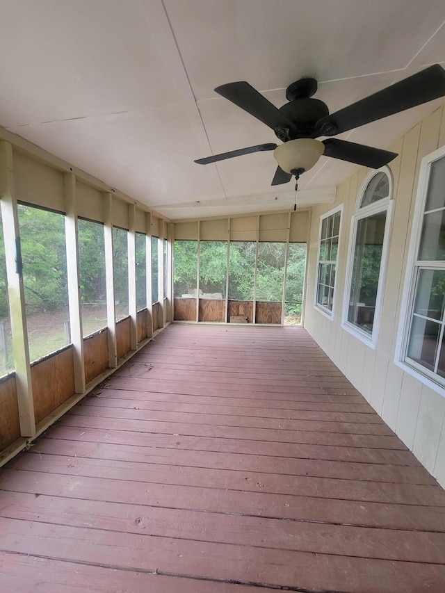 1989 Juniper Lake Rd, Defuniak Springs, FL 32433 - unfurnished sunroom featuring ceiling fan and healthy amount of natural light