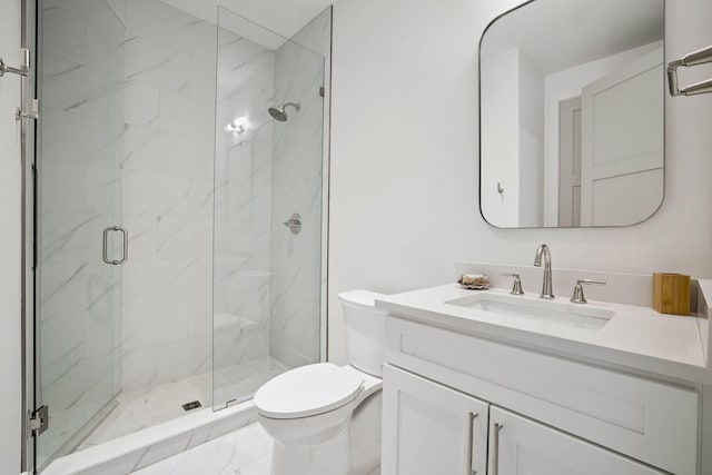 278 Dockside Dr, Port St Joe, FL 32456 - full bath featuring a marble finish shower, vanity, and marble finish floors