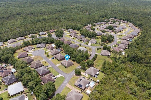 201 Pinque Coat Ct, Crestview, FL 32536 - aerial view of property's location featuring a forest and nearby suburban area