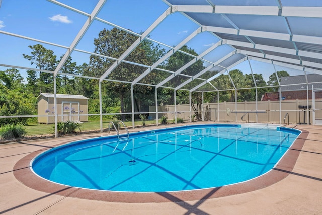 2741 Creeks Edge Ln, Navarre, FL 32566 - view of pool featuring an outdoor structure and a lanai