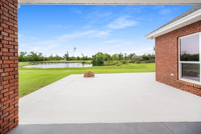203 Landings Dr, Lynn Haven, FL 32444 - view of patio with a water view