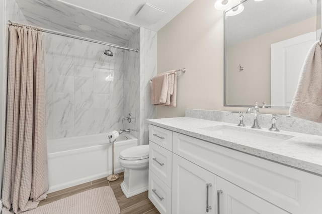 17281 Front Beach Rd Unit 1206, Panama City Beach, FL 32413 - full bath featuring vanity, shower / bath combo, and wood finished floors