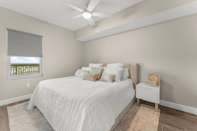 17281 Front Beach Rd Unit 1206, Panama City Beach, FL 32413 - bedroom with wood finished floors and ceiling fan