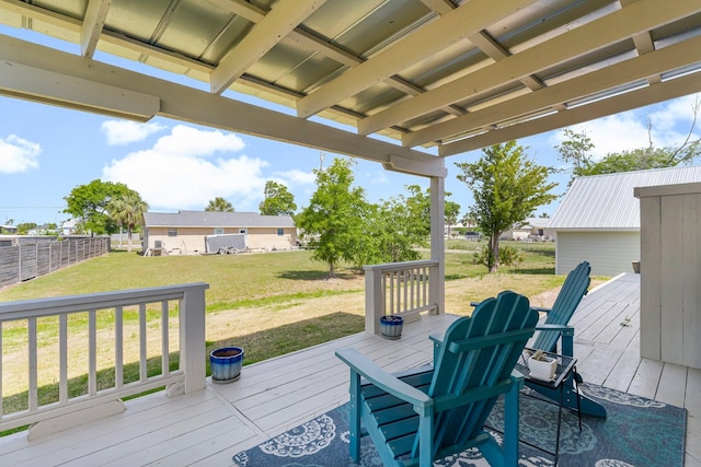 413 Colorado Dr, Mexico Beach, FL 32456 - wooden terrace with a yard