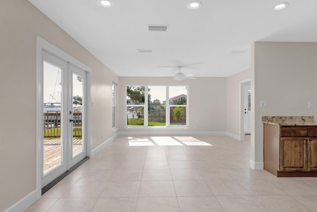 411-A Cobia Ave, Fort Walton Beach, FL 32548 - unfurnished room with recessed lighting, a ceiling fan, and light tile patterned floors