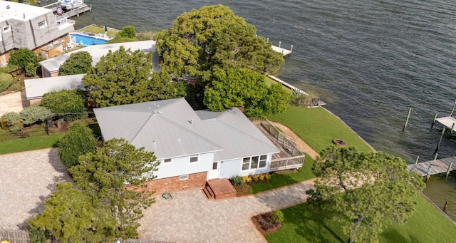 411-A Cobia Ave, Fort Walton Beach, FL 32548 - view from above of property with a nearby body of water and a pool
