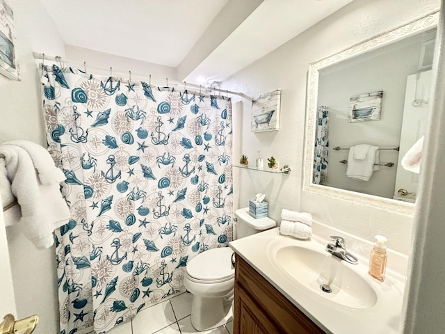 209 W Miracle Strip Pkwy Unit H 103, Mary Esther, FL 32569 - full bathroom with vanity, toilet, tile patterned floors, and a shower with curtain