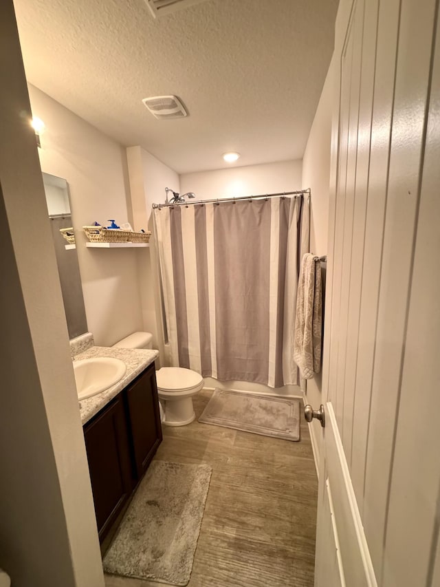 629 Earl Godwin Rd, Freeport, FL 32439 - bathroom featuring vanity, wood finished floors, and a textured ceiling