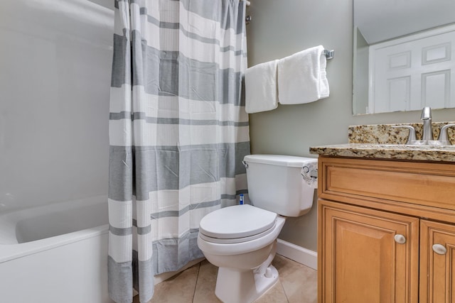 866 Santa Rosa Blvd Unit 302, Fort Walton Beach, FL 32548 - full bath featuring vanity, shower / tub combo with curtain, and tile patterned floors