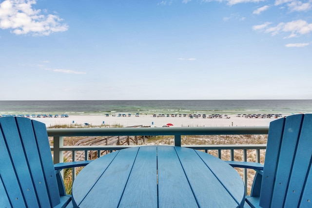 866 Santa Rosa Blvd Unit 302, Fort Walton Beach, FL 32548 - balcony with view of water and beach and outdoor dining space