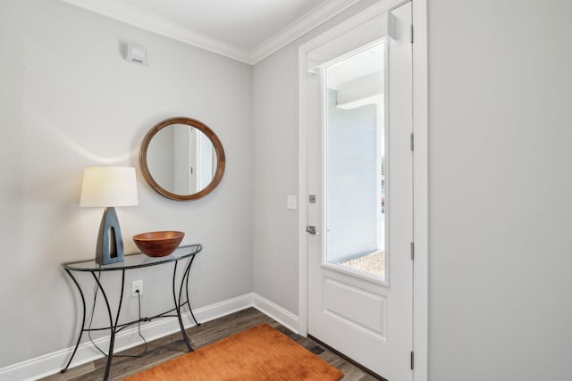 304 Windrow Way, Inlet Beach, FL 32461 - foyer entrance with wood finished floors, ornamental molding, and baseboards