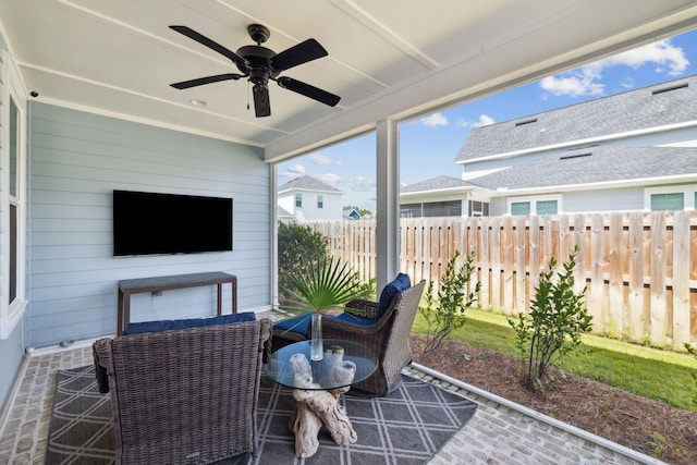 304 Windrow Way, Inlet Beach, FL 32461 - sunroom with ceiling fan