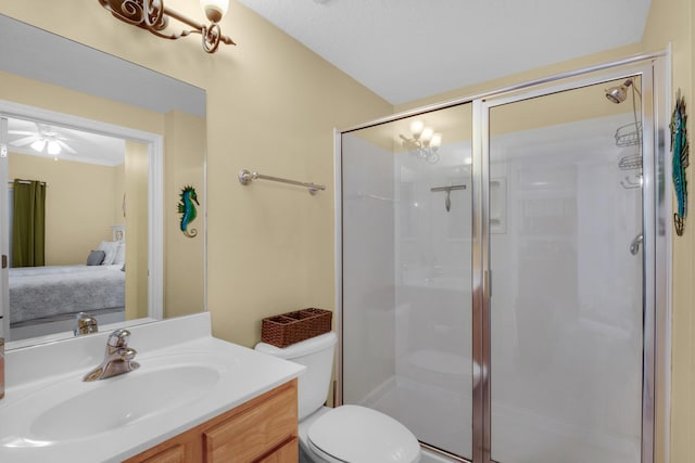 112 Seascape Dr Unit 1201, Miramar Beach, FL 32550 - full bath with a shower stall, connected bathroom, vanity, and toilet