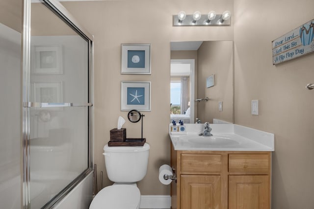 112 Seascape Dr Unit 1201, Miramar Beach, FL 32550 - bathroom with vanity, toilet, and enclosed tub / shower combo