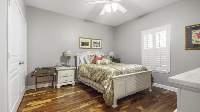 113 SE Brooks St Unit 204, Fort Walton Beach, FL 32548 - bedroom featuring dark wood-type flooring and a ceiling fan