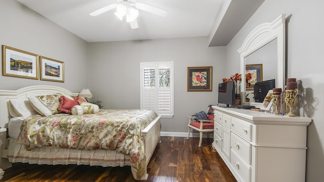 113 SE Brooks St Unit 204, Fort Walton Beach, FL 32548 - bedroom featuring dark wood finished floors and ceiling fan