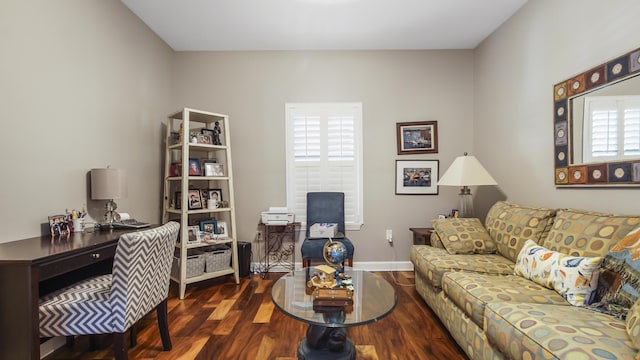 113 SE Brooks St Unit 204, Fort Walton Beach, FL 32548 - living room with an office area and wood finished floors