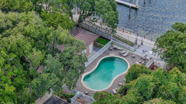 113 SE Brooks St Unit 204, Fort Walton Beach, FL 32548 - view from above of property featuring a pool area