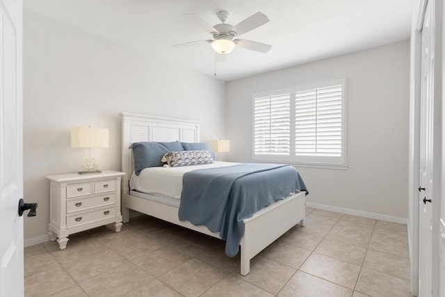 527 Indigo Loop, Miramar Beach, FL 32550 - bedroom with light tile patterned floors, baseboards, and ceiling fan