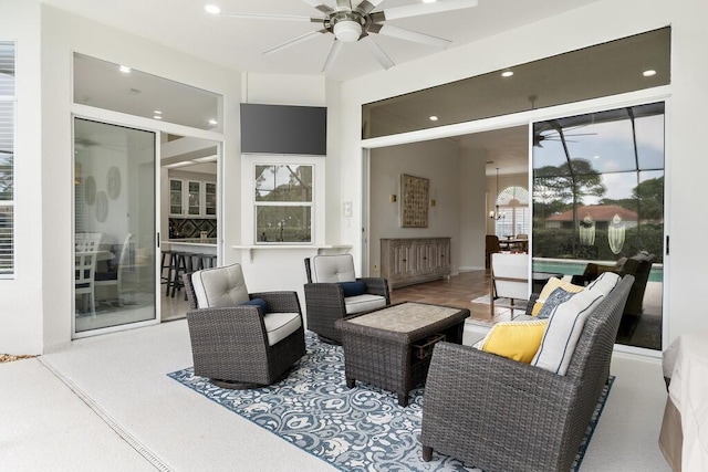527 Indigo Loop, Miramar Beach, FL 32550 - view of patio / terrace with ceiling fan and an outdoor living space