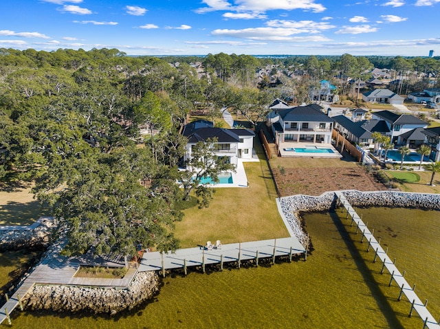 253 Driftwood Point Rd, Santa Rosa Beach, FL 32459 - aerial perspective of suburban area featuring a pool