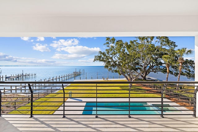 253 Driftwood Point Rd, Santa Rosa Beach, FL 32459 - view of pool with a water view and a boat dock
