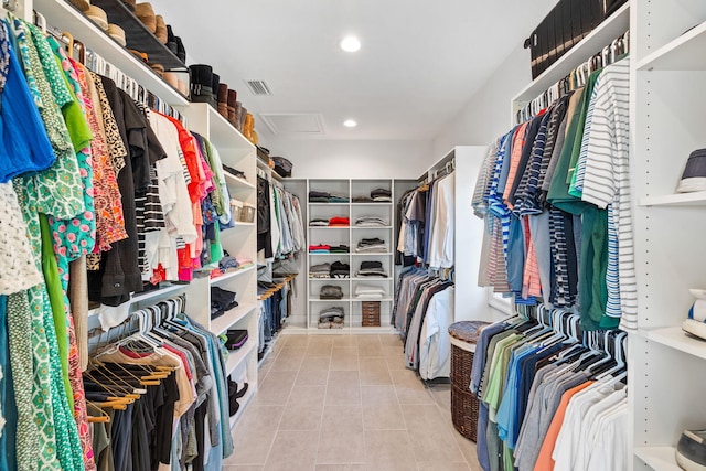 253 Driftwood Point Rd, Santa Rosa Beach, FL 32459 - spacious closet featuring attic access and tile patterned floors