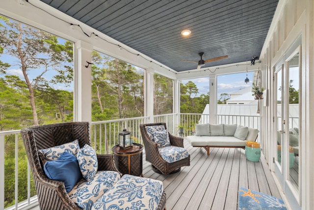 38 Constant Ave, Santa Rosa Beach, FL 32459 - sunroom with a ceiling fan