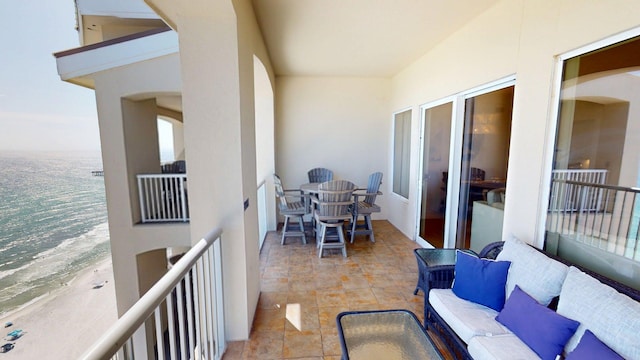 11807 Front Beach Rd Unit 1- 2204, Panama City Beach, FL 32407 - balcony with an outdoor living space, a water view, and outdoor dining space