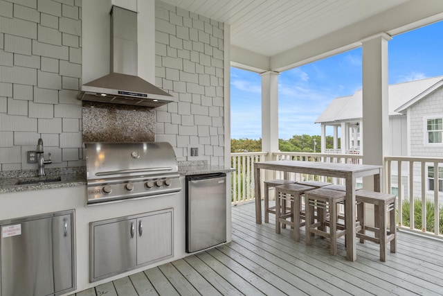 14 The Heron Cv, Inlet Beach, FL 32461 - deck with a sink and exterior kitchen