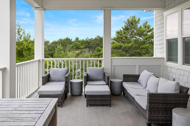 14 The Heron Cv, Inlet Beach, FL 32461 - wooden terrace featuring an outdoor living space