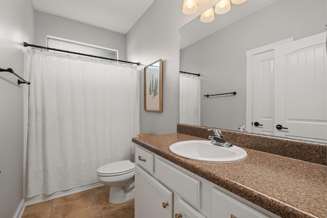 319 Key Lime Pl, Crestview, FL 32536 - full bath with vanity, toilet, tile patterned floors, and curtained shower