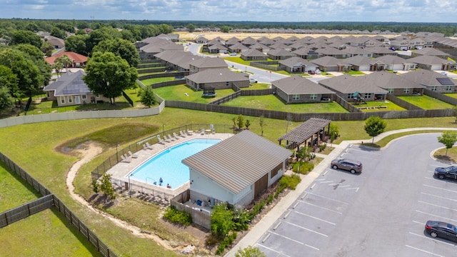 4652 Honor Guard Way, Crestview, FL 32539 - aerial perspective of suburban area featuring a pool area