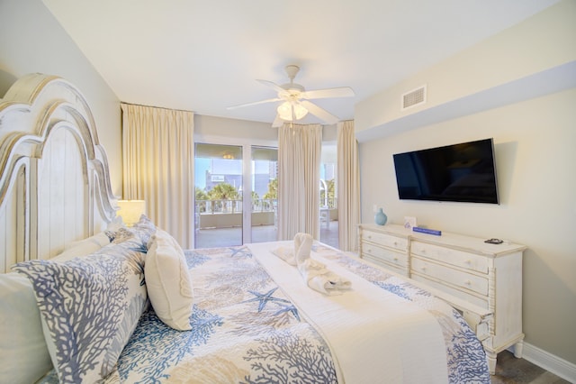 112 Seascape Blvd Unit 210, Miramar Beach, FL 32550 - bedroom with access to exterior and ceiling fan