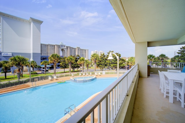 112 Seascape Blvd Unit 210, Miramar Beach, FL 32550 - balcony featuring view of pool and a pool with connected hot tub