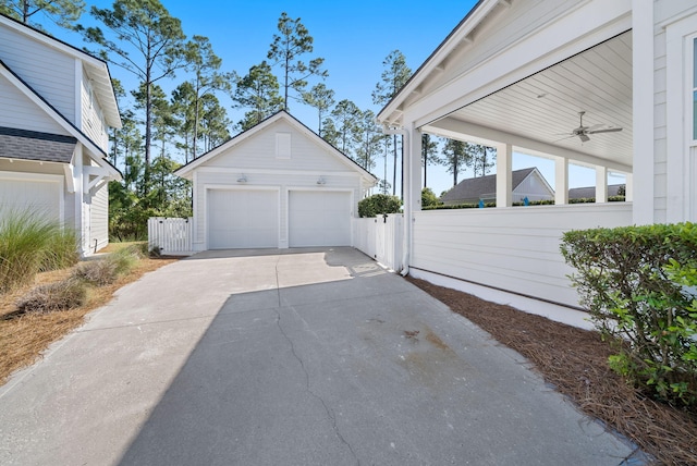 339 Pathways Dr, Inlet Beach, FL 32461 - detached garage featuring ceiling fan