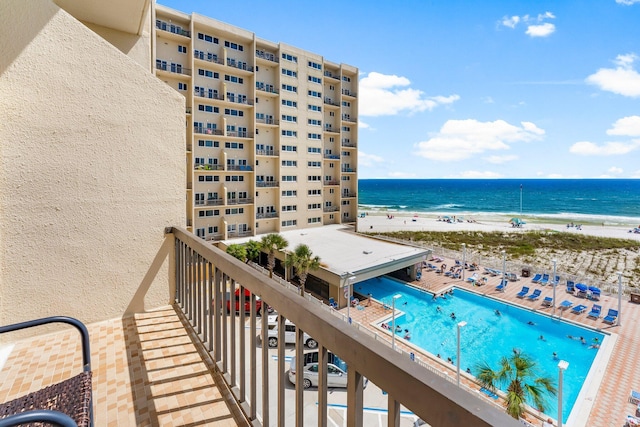 23223 Front Beach Rd # 335, Panama City Beach, FL 32413 - balcony featuring view of water and beach and view of pool