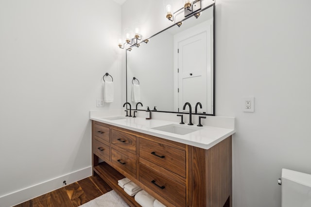 36 Caliza Ln, Inlet Beach, FL 32461 - full bath with double vanity and wood finished floors