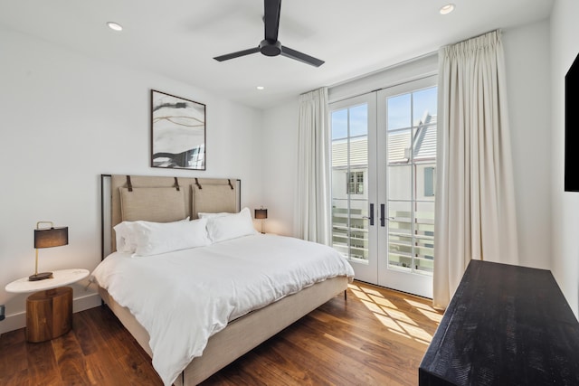 36 Caliza Ln, Inlet Beach, FL 32461 - bedroom with french doors, access to outside, wood finished floors, and recessed lighting