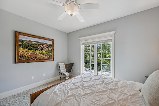 17 Poquito Rd, Shalimar, FL 32579 - carpeted bedroom featuring ceiling fan and access to exterior
